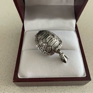 Turtle necklace charm sterling silver